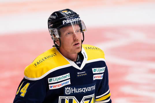 s Ryan Stoa innan ishockeymatchen i SHL mellan HV71 och