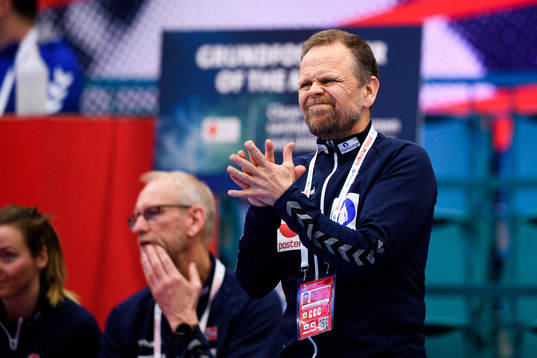 Thorir Hergeirsson, head coach of Norway reacts
