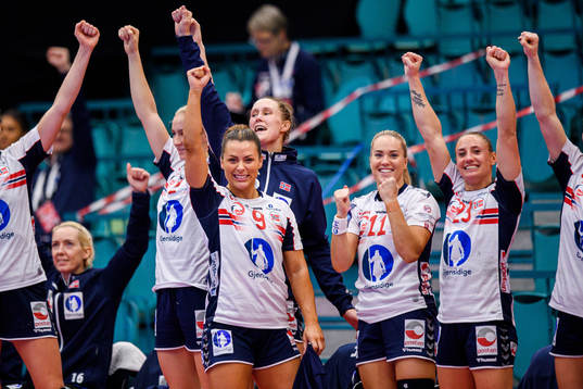 Nora Mørk , Malin Aune and Camilla Herrem of Norway