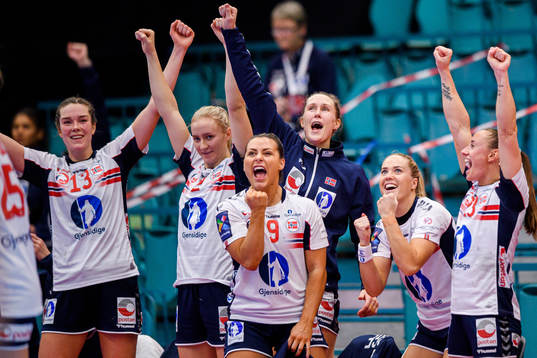 Nora Mørk , Malin Aune and Camilla Herrem of Norway