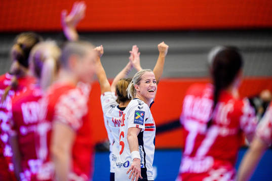 Heidi Løke of Norway celebrates