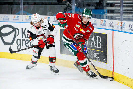 Malmö Redhawks Adam Brodecki och Frölundas Robin Alvarez