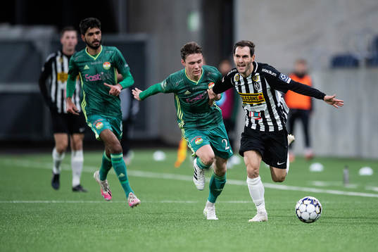 Dalkurds Filip Sjöberg och Landskronas Alexander Tkacz