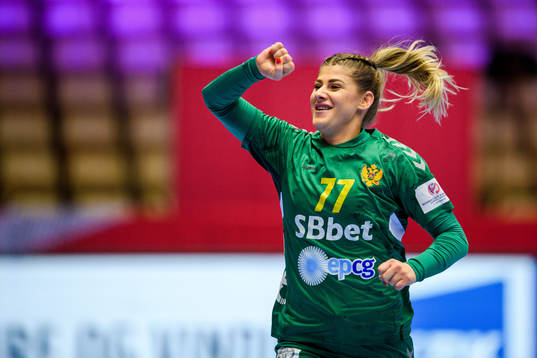 Majda Mehmedovic of Montenegro celebrates