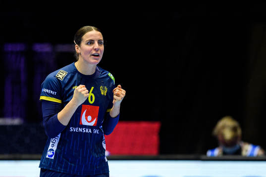 Carin Strömberg of Sweden celebrates