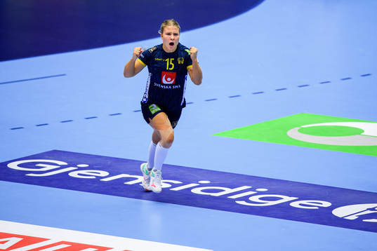 Emma Rask of Sweden celebrates