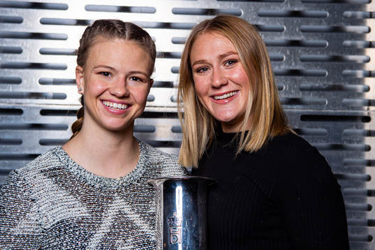 Goalkeeper Jalen Justine Tompkins and Catherine Bott of