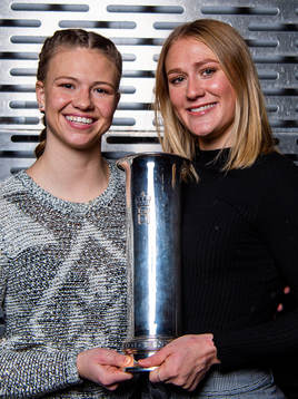 Goalkeeper Jalen Justine Tompkins and Catherine Bott of