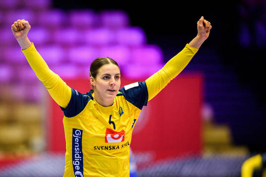 Carin Strömberg of Sweden celebrates