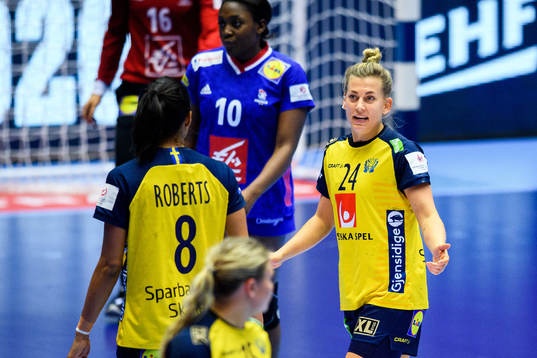 Nathalie Hagman of Sweden reacts