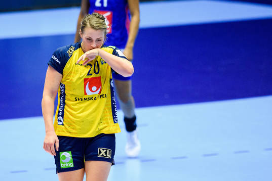 Isabelle Gullden of Sweden looks dejected
