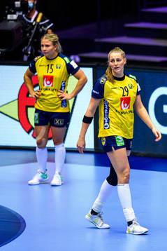 Emma Rask and Kristin Thorleifsdottir of Sweden