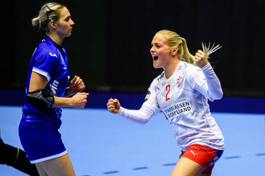 Larke Nolsoe Pedersen of Denmark celebrates