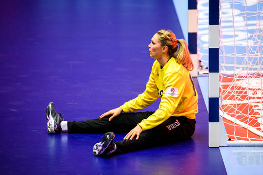 Goakeeper Viktoriia Kalinina of Russia looks dejected