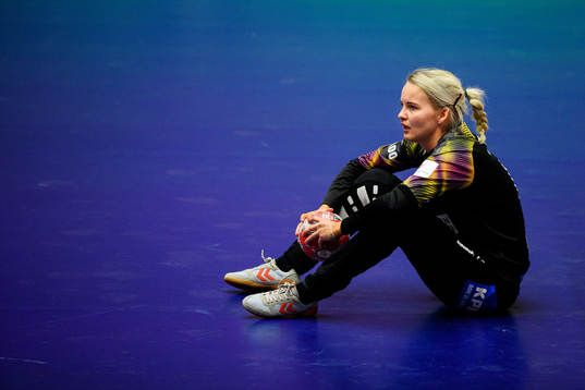 Goalkeeper Sandra Toft of Denmark looks dejected