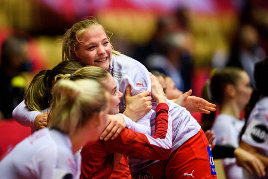Larke Nolsoe Pedersen of Denmark celebrates