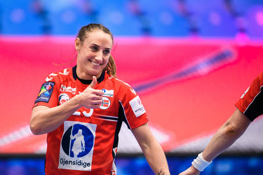Camilla Herrem of Norway celebrates