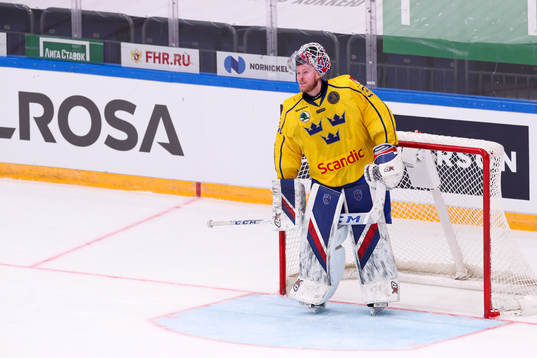 Goalkeeper Magnus Hellberg of Sweden