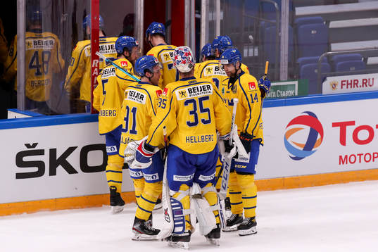 Magnus Pääjärvi, Emil Pettersson and goalkeeper Magnus