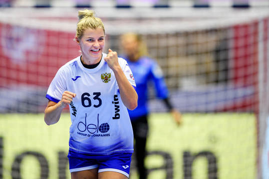 Kristina Kozhokar of Russia celebrates