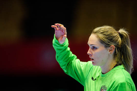 Goakeeper Viktoriia Kalinina of Russia