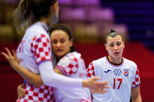 Katarina Jezic of Croatia looks dejected