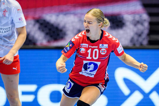 Stine Bredal Oftedal of Norway celebrates
