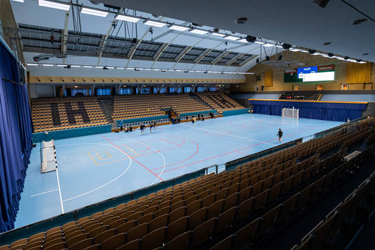 Interiör vy över Idrottens Hus