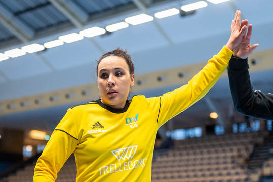 Helsingborgs målvakt Leila Melcher jublar