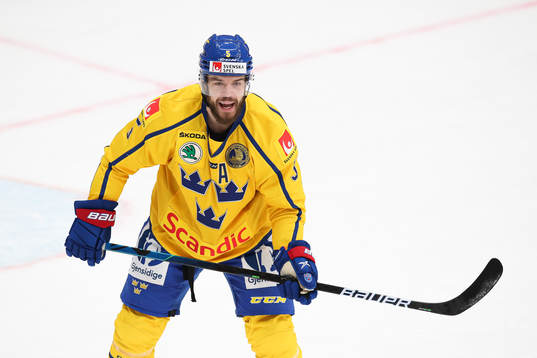 Oskar Fantenberg of Sweden during the Channel One Cup ice
