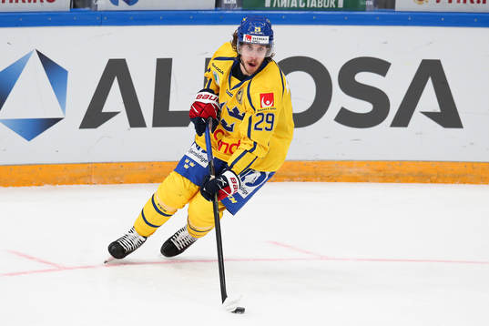 Mario Kempe of Sweden during the Channel One Cup ice