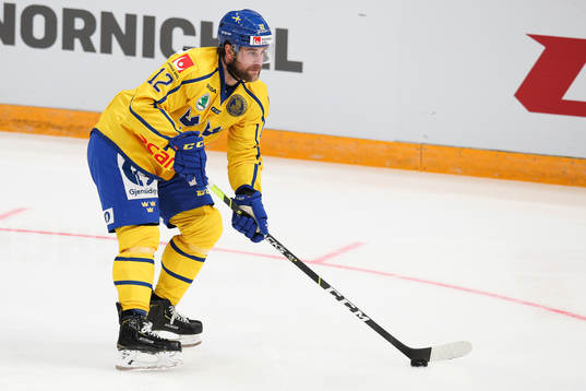 Jacob Berglund of Sweden during the Channel One Cup ice