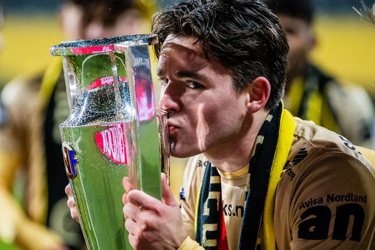 Hugo Vegard Vetlesen of Bodø/Glimt celebrates with the