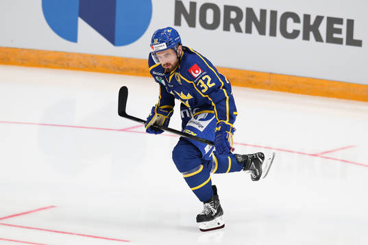 Lukas Bengtsson of Sweden during the Channel One Cup ice
