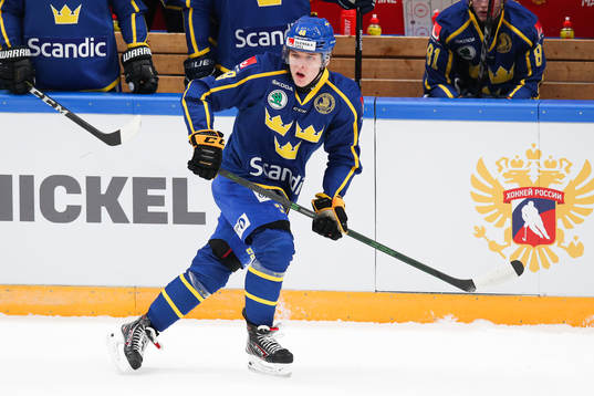 Jonathan Berggren of Sweden during the Channel One Cup