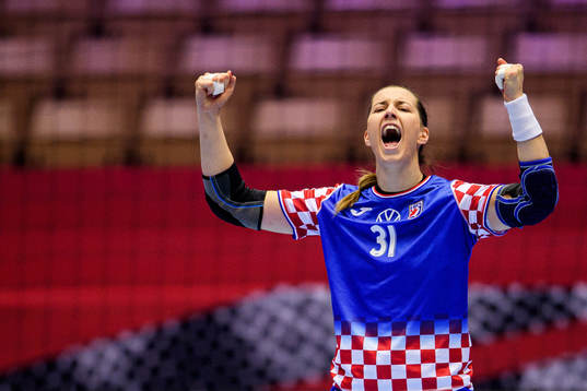 Ana Debelic of Croatia celebrates