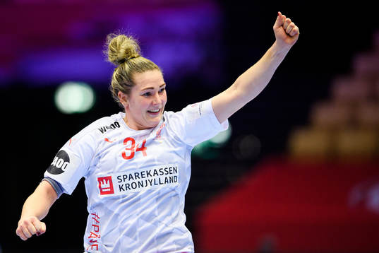 Rikke Iversen of Denmark celebrates
