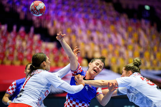 Larissa Kalaus of Croatia against Line Haugsted and Rikke