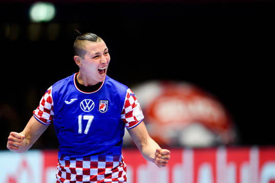 Katarina Jezic of Croatia celebrates