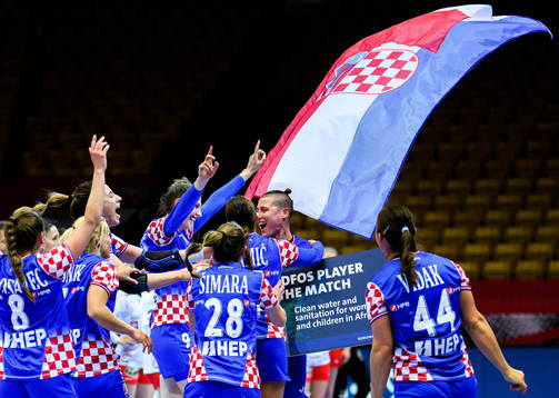 Players of Croatia celebrate