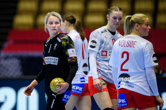 goalkeeper Sandra Toft of Denmark looks dejected