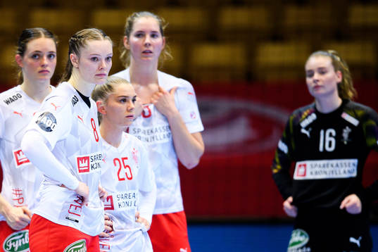 Anne Mette Hansen of Denmark looks dejected
