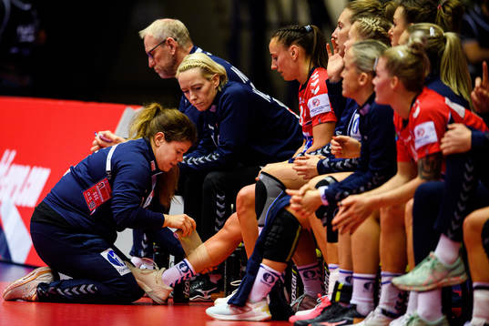 Camilla Herrem of Norway receives treatment