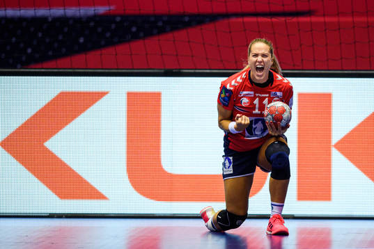 Malin Aune of Norway celebrates