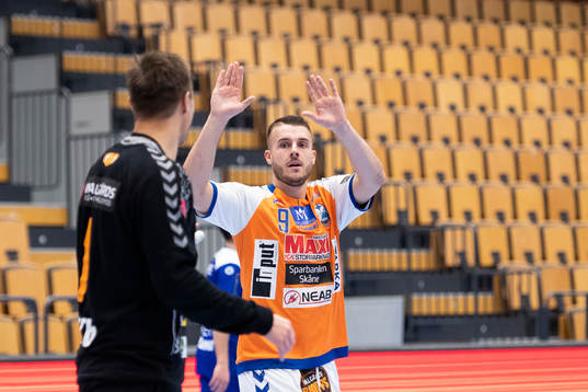 Kristianstads målvakt Espen Christensen och Gregor Ocvirk