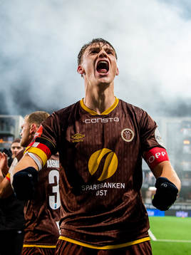 Markus Nakkim of Mjøndalen celebrates