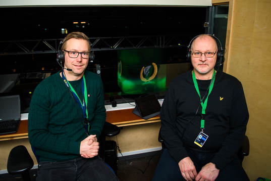 Kalle Flognman, kommentator Sveriges Radio och Jan Ingman,