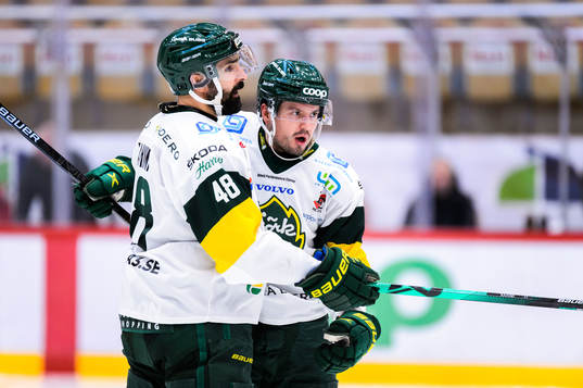 Björklövens Daniel Rahimi och Alexander Deilert jublar