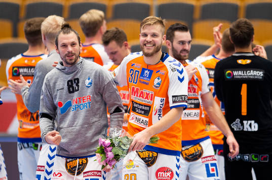 Kristianstads Fredrik Petersen och Anton Halén jublar