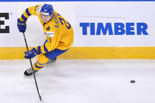 Oscar Bjerselius of Sweden stops
